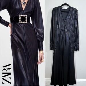 Zara Collection 2018 Shimmer Velvet Trim Gown